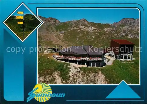 AK / Ansichtskarte Samnaun_Dorf Bergrestaurant Alp Trida Sattel Samnaun Dorf