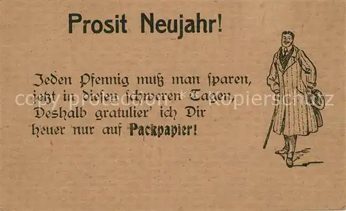 AK / Ansichtskarte Neujahr Vers Packpapier  Neujahr