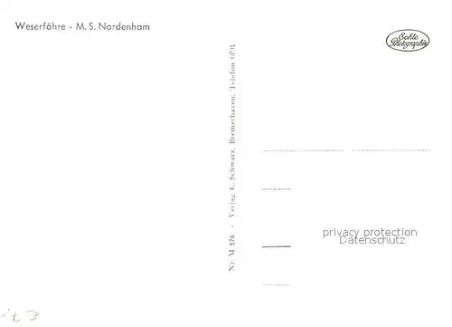 AK / Ansichtskarte Faehre Weserfaehre M.S. Nordenham Faehre