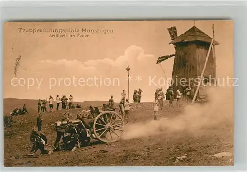 AK / Ansichtskarte Truppenuebungsplaetze Muensingen Artillerie im Feuer  Truppenuebungsplaetze
