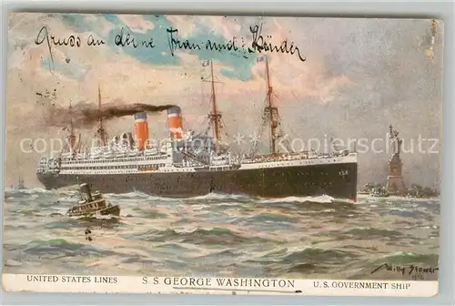 AK / Ansichtskarte Dampfer_Oceanliner S.S. George Washington United States Lines Willy Stoewer  Dampfer Oceanliner