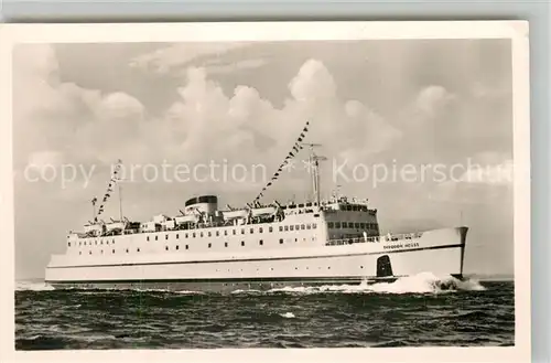 AK / Ansichtskarte Schiffe_Ships_Navires Hochsee Faehrschiff Theodor Heuss Schiffe_Ships_Navires