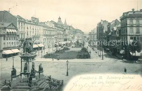 AK / Ansichtskarte Frankfurt_Main Gutenberg Denkmal Goetheplatz Frankfurt Main