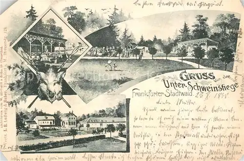 AK / Ansichtskarte Frankfurt_Main Stadtwald Unterschweinstiege Schweinskopf Deutsche Reichspost Frankfurt Main