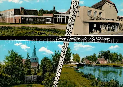 AK / Ansichtskarte Bolzum Schule Lebensmittel Markt Kirche Kanal Bolzum