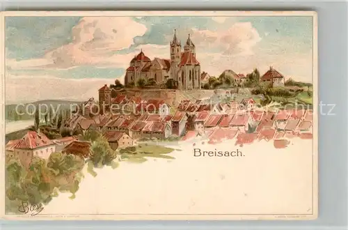 AK / Ansichtskarte Breisach_Rhein Stadtbild mit Muenster Kuenstlerkarte Deutsche Reichspost Breisach Rhein