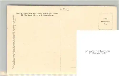 AK / Ansichtskarte Bacharach_Rhein Post Rheinischer Verein fuer Denkmalpflege und Heimatschutz Serie 50 No 3 Kupferdruck Bacharach Rhein