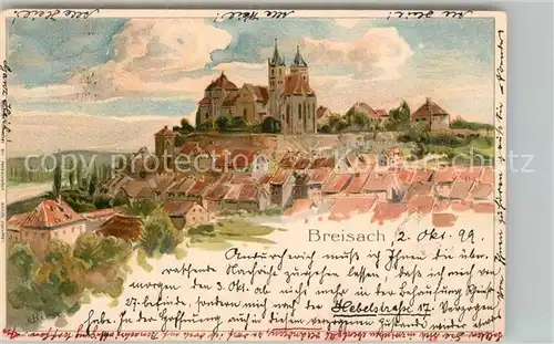 AK / Ansichtskarte Breisach_Rhein Stadtbild mit Muenster Kuenstlerkarte Deutsche Reichspost Breisach Rhein