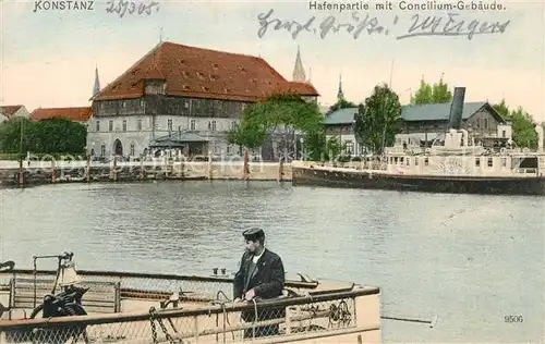 AK / Ansichtskarte Konstanz_Bodensee Hafen Conciliumgeb&#228;ude Konstanz_Bodensee