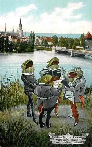 AK / Ansichtskarte Konstanz_Bodensee Froschkonzert Karikatur Konstanz_Bodensee