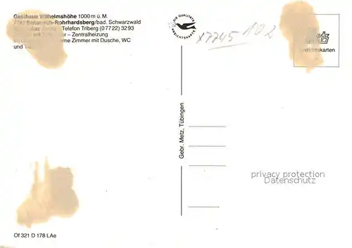 AK / Ansichtskarte Schonach_Schwarzwald Gasthaus Wilhelmsh&#246;he Winter Schonach Schwarzwald