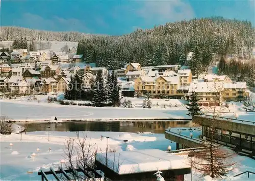 AK / Ansichtskarte Schonach_Schwarzwald Hotel Pension Rebstock Winter Schonach Schwarzwald