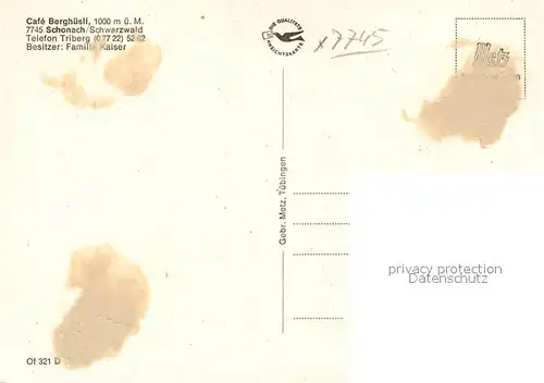 AK / Ansichtskarte Schonach_Schwarzwald Cafe Bergh?sli Winter Schonach Schwarzwald