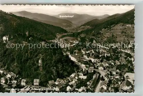 AK / Ansichtskarte Hornberg_Schwarzwald Panorama Brandenkopf Fliegeraufnahme Hornberg Schwarzwald