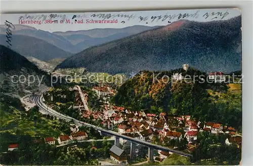 AK / Ansichtskarte Hornberg_Schwarzwald Panorama Schlossberg Hornberg Schwarzwald