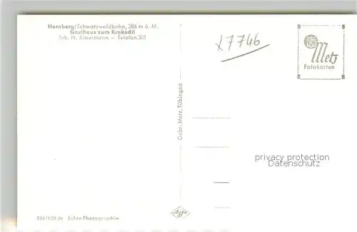 AK / Ansichtskarte Hornberg_Schwarzwald Gasthaus zum Krokodil Hornberg Schwarzwald