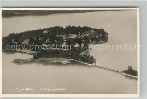 AK / Ansichtskarte Insel_Mainau Fliegeraufnahme Zugangsbr?cke Insel Mainau
