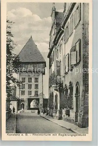 AK / Ansichtskarte Konstanz_Bodensee Rheintorturm Regierungsgeb&#228;ude Konstanz_Bodensee