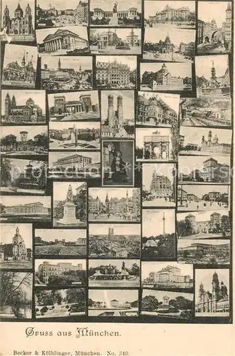 AK / Ansichtskarte Muenchen Bauwerke Kirchen Burgen Bruecken Teilansichten Muenchen