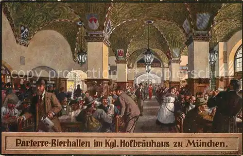 AK / Ansichtskarte Muenchen Bierhallen im Kgl Hofbraeuhaus Muenchen