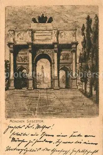 AK / Ansichtskarte Muenchen Siegestor Muenchen