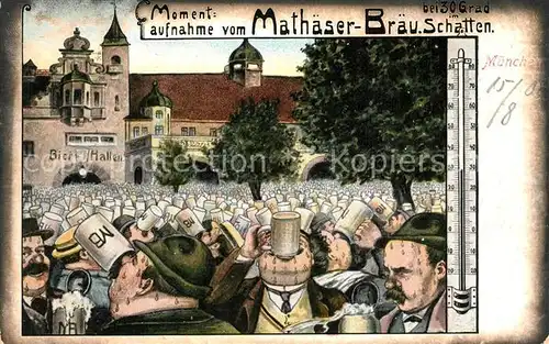 AK / Ansichtskarte Muenchen Mathaeser Braeu Bier Halle Muenchen