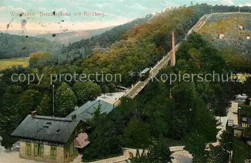 AK / Ansichtskarte Wiesbaden Nerobergbahn mit Neroberg Wiesbaden