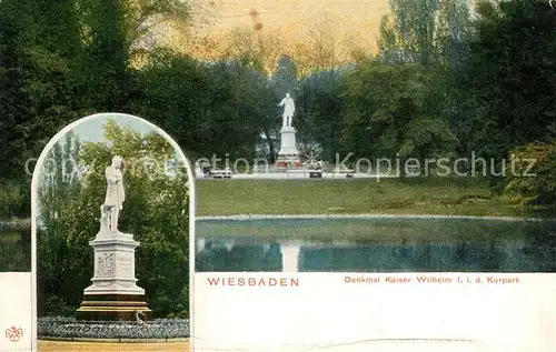 AK / Ansichtskarte Wiesbaden Denkmal Kaiser Wilhelm I im Kurpark Wiesbaden