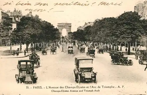 AK / Ansichtskarte Paris Avenue des Champs Elysees et lArc de Triomphe Paris