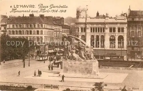AK / Ansichtskarte Le_Havre Place Gambetta Monument aux Morts Le_Havre