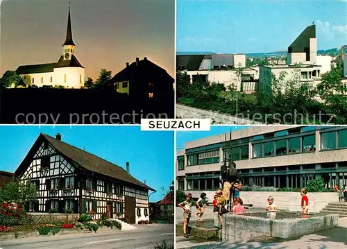 AK / Ansichtskarte Seuzach Brunnen Fachwer Kirche Seuzach