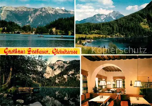 AK / Ansichtskarte Gleinkersee_Oberoesterreich Gasthaus Seebauer Seepartien Gleinkersee