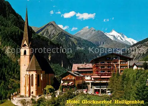 AK / Ansichtskarte Heiligenblut_Kaernten Hotel Glocknerhof Kirche Heiligenblut Kaernten