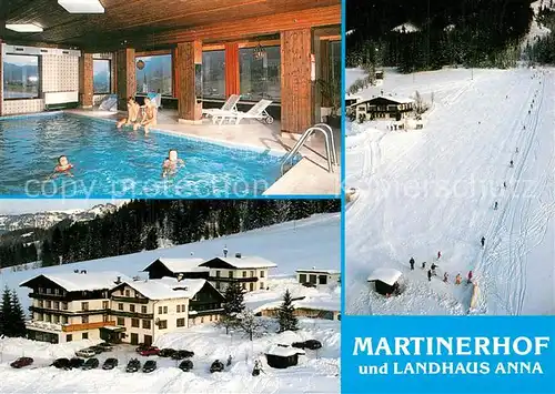AK / Ansichtskarte St_Martin_Tennengebirge Gasthaus Pension Martinerhof und Landhaus Anna Schlepplift Schwimmbad St_Martin_Tennengebirge