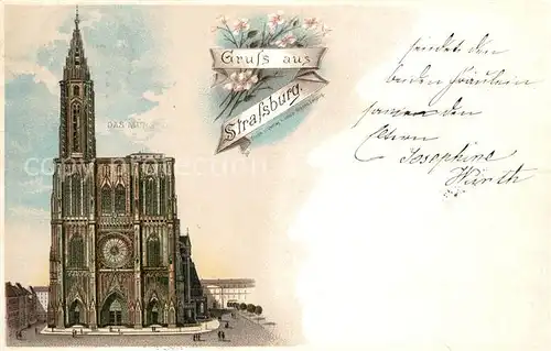 AK / Ansichtskarte Strassburg_Elsass Muenster Litho Deutsche Reichspost Strassburg Elsass