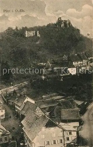 AK / Ansichtskarte Pfirt Teilansicht mit Burgruine Pfirt