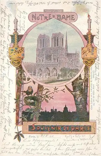AK / Ansichtskarte Paris Eglise Notre Dame Souvenir de la ville Kuenstlerkarte Paris