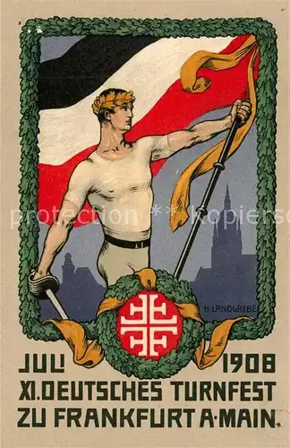 AK / Ansichtskarte Frankfurt_Main Offizielle Festpostkarte XI Deutsches Turnfest Frankfurt Main