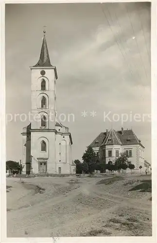 AK / Ansichtskarte Velke_Bilovice_Billowitz Kostel a fara Kirche Velke_Bilovice_Billowitz