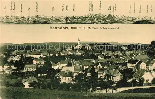 AK / Ansichtskarte Bonndorf_Schwarzwald Gesamtansicht Alpenkette Bonndorf Schwarzwald