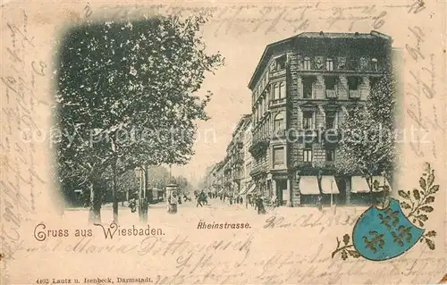 AK / Ansichtskarte Wiesbaden Rheinstrasse Wappen Wiesbaden