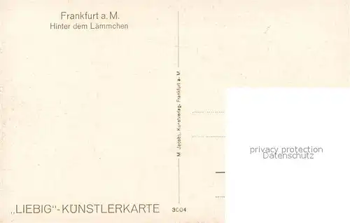 AK / Ansichtskarte Frankfurt_Main Hinter dem Laemmchen Kuenstlerkarte Frankfurt Main