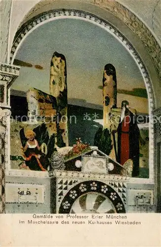 AK / Ansichtskarte Wiesbaden Gemaelde im Muschelsaale des neuen Kurhauses Wiesbaden