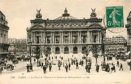 AK / Ansichtskarte Paris Place de lOera et la Station du Metropolitain Paris