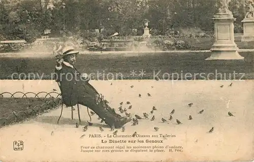 AK / Ansichtskarte Paris Le Charmeur lOiseaux aux Tuileries Paris