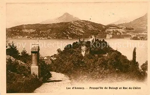 AK / Ansichtskarte Annecy_Haute Savoie Lac dAnnecy Presquile de Duingt et Roc de Chere Annecy Haute Savoie