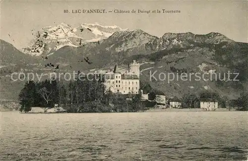 AK / Ansichtskarte Annecy_Haute Savoie Lac dAnnecy Chateau de Duingt et la Tournette Annecy Haute Savoie