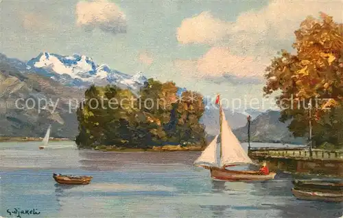 AK / Ansichtskarte Annecy_Haute Savoie Ile des Cygnes et la Tournette Annecy Haute Savoie