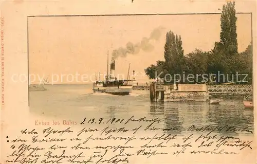 AK / Ansichtskarte Evian les Bains_Haute_Savoie Debarcadere Evian les Bains_Haute