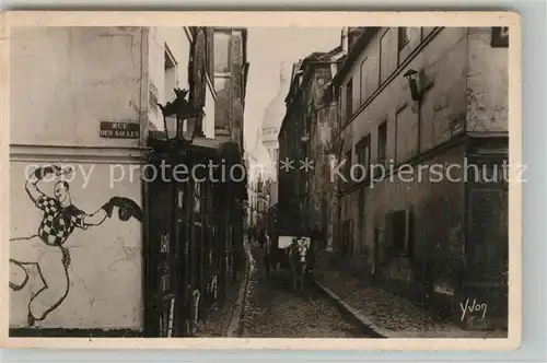 AK / Ansichtskarte Paris Montmartre La rue Saint Rustique et la Basilique Paris